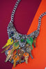 "Custom necklace with crystals, chains, stainless steel, crystal healing, glass beads and colorful metal keys."